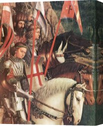 A Rank Soldier of The 7th Hussar Regiment Canvas Paintings - The Ghent Altarpiece The Soldiers of Christ [detail] by Jan van Eyck